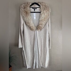 White House Black Market Champagne Knit Duster
